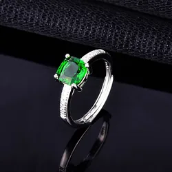 Real 925 Sterling Silver Peacock Blue Aquamarine Zircon Ring Party Engagement Wedding Fashion Rings Jewelry Gifts for Women Men