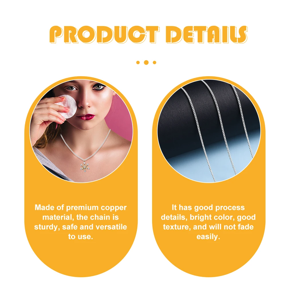 

Copper Chain Jewelry Accessories Good Texture Necklace Universal Durable for Making Smooth Surface DIY