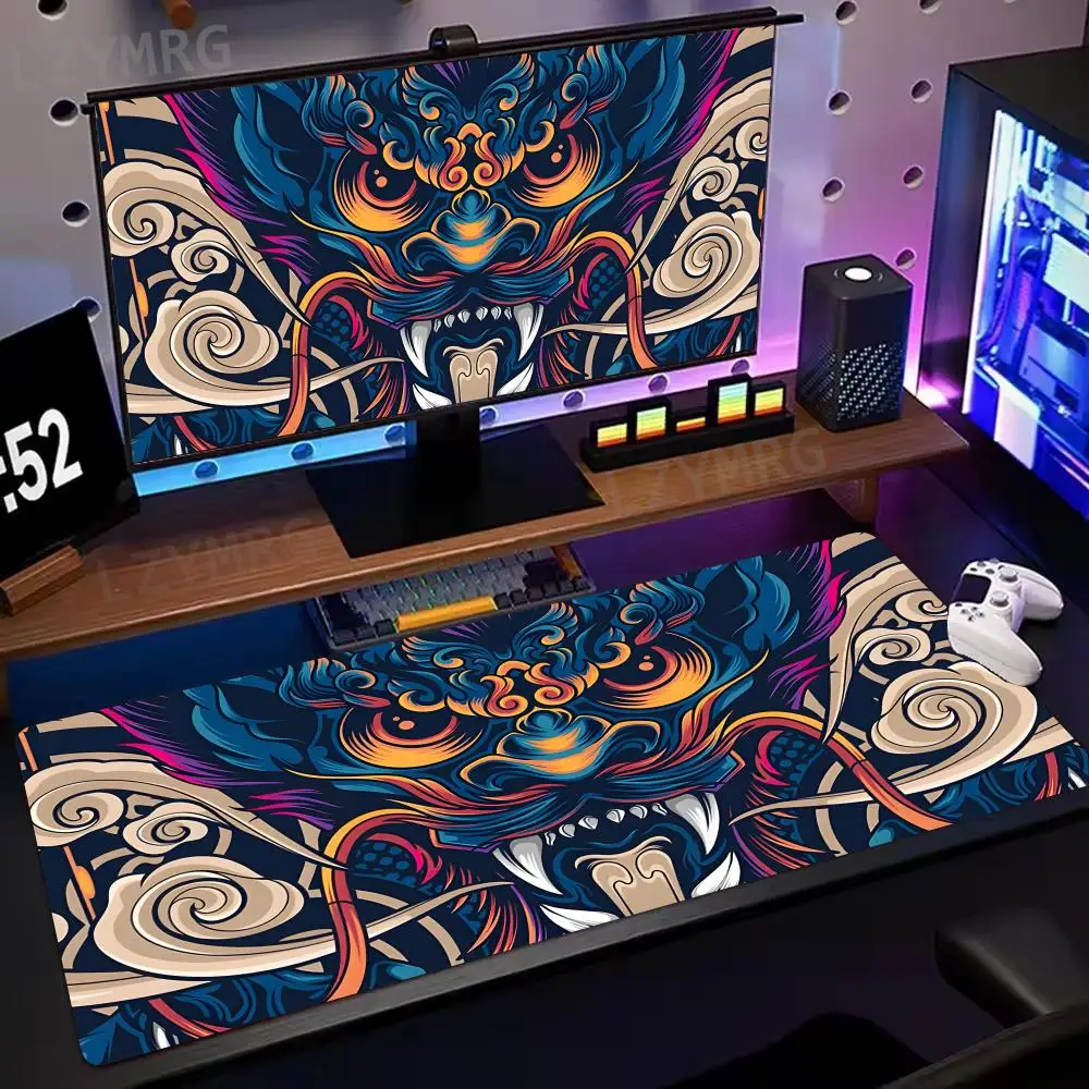 

Японский коврик для мыши Ghost Warrior, большой резиновый нескользящий коврик для ПК, настольные аксессуары, коврик для мыши для офиса и геймера, коврики для клавиатуры, декоративный коврик