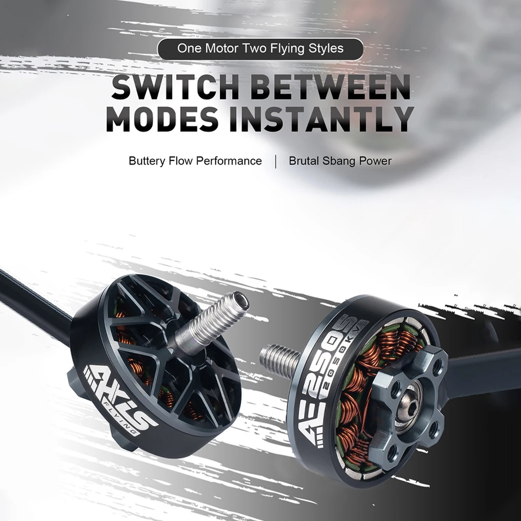 

2PCS Axisflying AE2505 AE Series Motors 5MM Shaft 1750KV / 2050KV 6S 5Inch FPV Freestyle Motors Drone Quadcopter