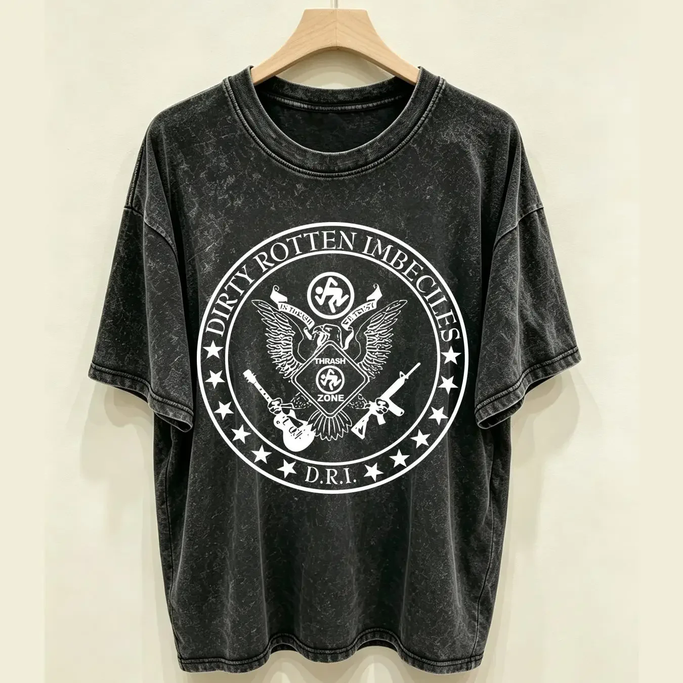 washed T Shirt Dirty Rotten Imbeciles XL Thrash Zone long sleeves vintage Washed Stretched Comfortable designer clothes
