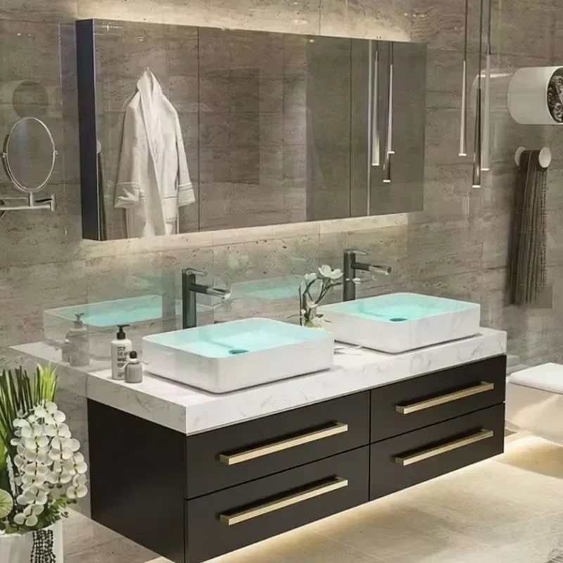 Luxury Bathroom Vanity Washbasin New Design Waterproof Cabinet Set