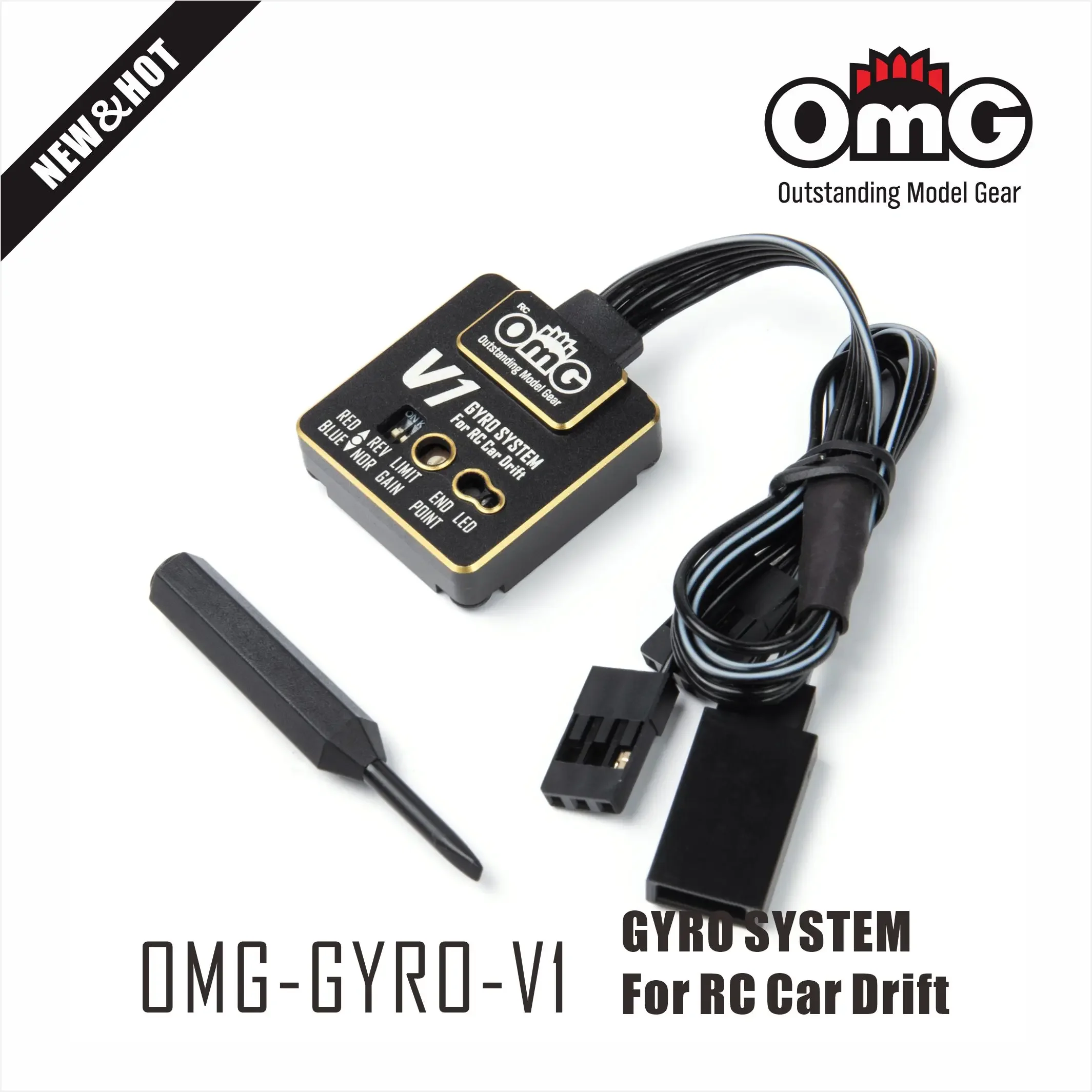 OMG-GYRO-V1 Dual System Gyro Gyroscope High Voltage Adjustable EPA Limit 4.8-7.4V PID Control System for RC Car Parts Drift Car