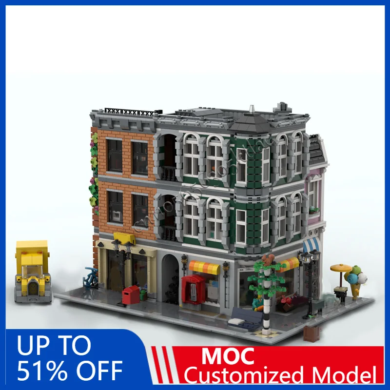 3892 PCS Construction Main Street MOC Customize Modular Building Block Design Popular Educational Simple DIY Holiday Toy Gifts