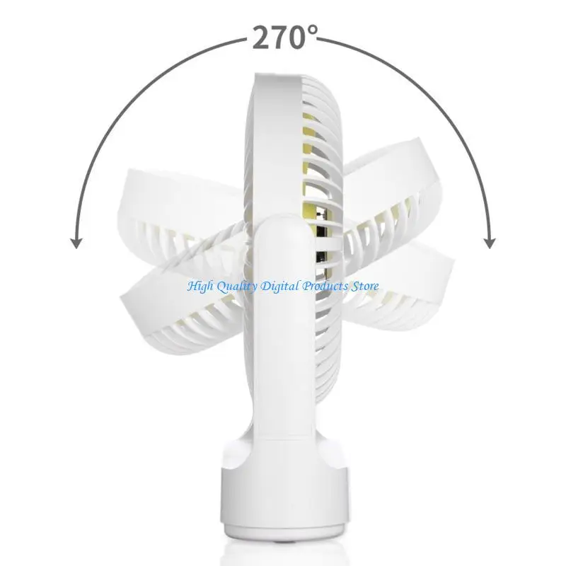U2JE 7'' 4000Mah Mini Desk Fan 4 Speed Desktop Fan Powerful Strong Work Quiet