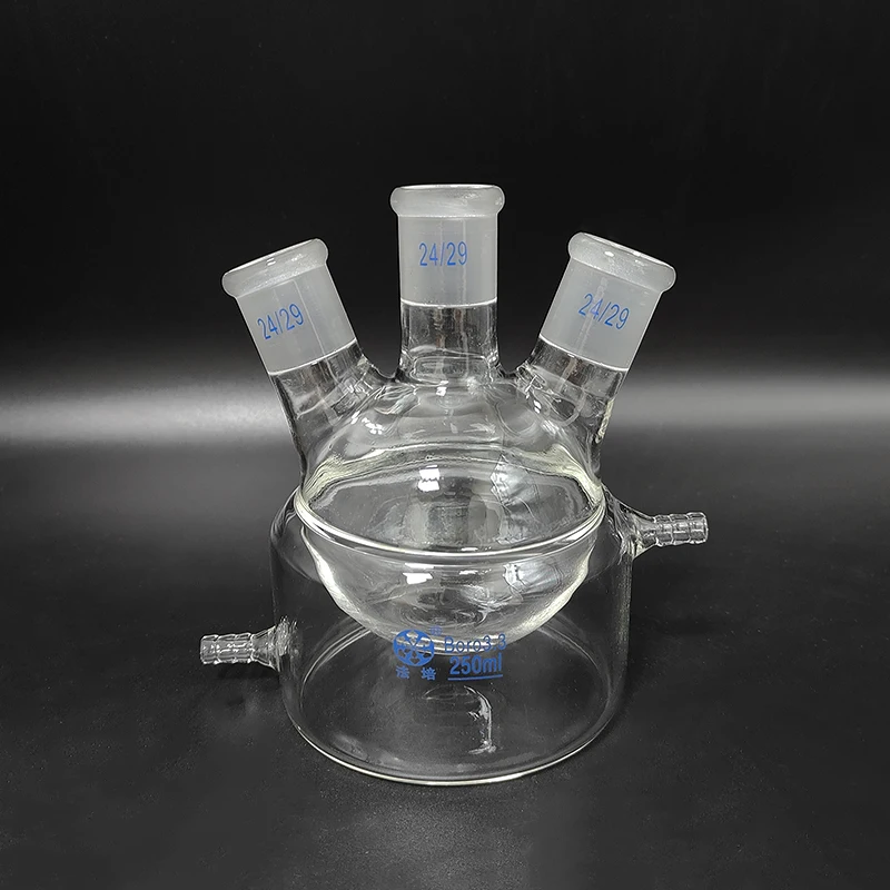 

FAPE Half double-deck spherical three-necked round bottom flask,250mL,Joint 24/29,Half mezzanine jacketed reactor bottle