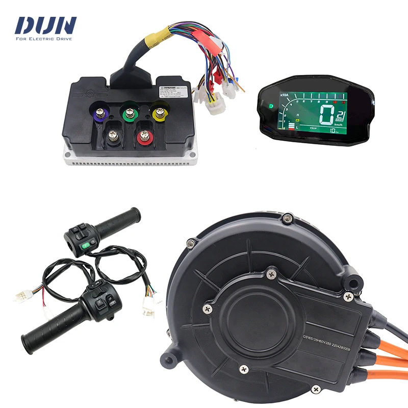 

QS165 V2 5KW Peak 10KW Mid-Drive Motor With ND72680 350A Fardriver Controller and DKD Display T08 Throttle Kit