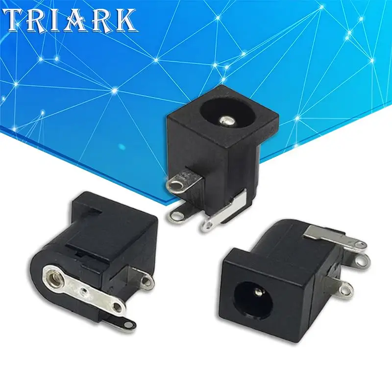20-50pcs DC005 DC002 Power Jack Socket Connector 5.5*2.5/5.5*2.1/3.5*1.5/3.5*1.3mm DC-005 DC-002 Right Angle PCB Mount Terminal