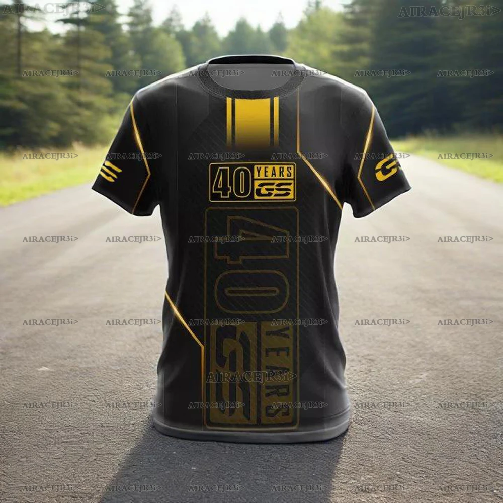 For BMW GS 40 Years Motorrad Motorsport Racing Team Motorcycle T-Shirt ADVENTURE Men's Quick Dry Breathable Jerseys Black Yellow
