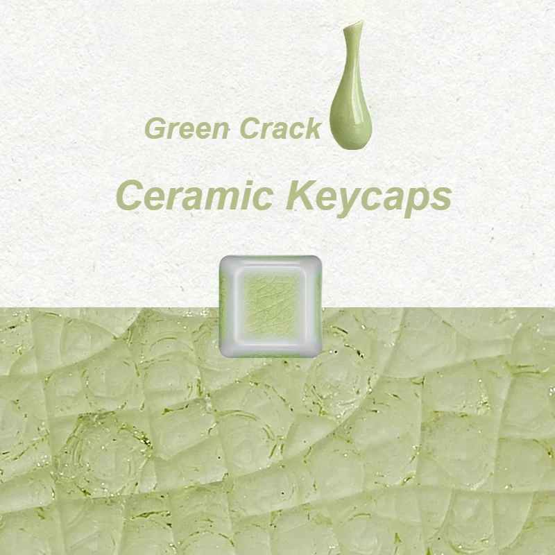 Crack ceramiczne nasadki na klawisze 4 szt. Jezioro niebieskie zielone gładkie glazury mechaniczne nakładki na klawiaturę WASD klawisze strzałek spersonalizowane bezsłowne klawisze