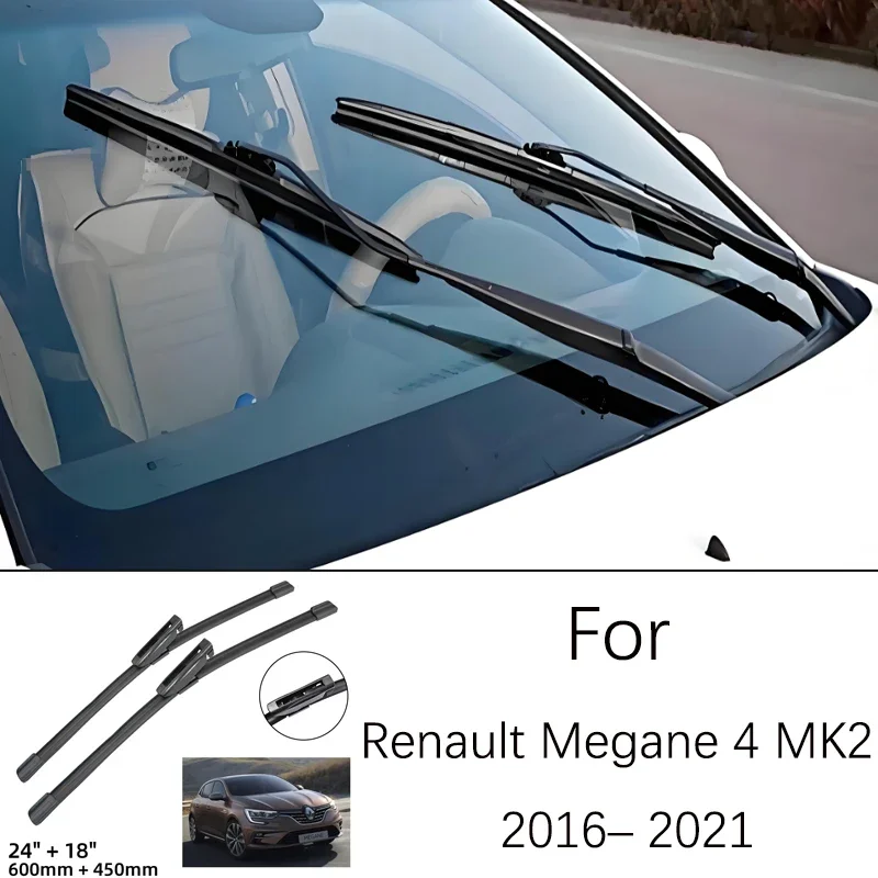 For Renault Megane 4 MK2 2016-2021 2017 2018 2019 2020 Windshield Window Brush 24 18 Inches Rubber Front Wiper Blade Accessories