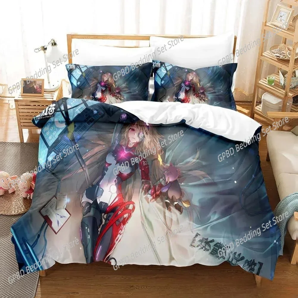 

3D Printing Game Tower of Fantasy Anime Bedding Set Bedroom Soft Modern Bedspreads Comefortable Duvet Cover Quilt Pillowcase