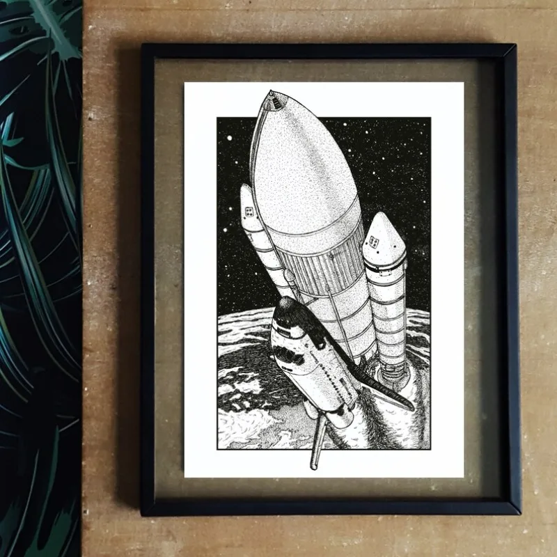 ملصق محطة الفضاء الدولية المركبة الفضائية القمرية لاندر ناسا الفني حائط لوح رسم الفن لغرفة المعيشة ديكور المنزل جدارية #4