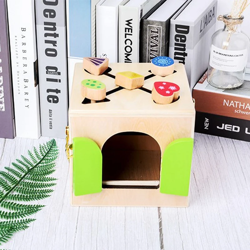 Kids Wooden Toys Unlock Building Block Lock Box Educational Unlocking Toys For Children Basic Life Skill Toy