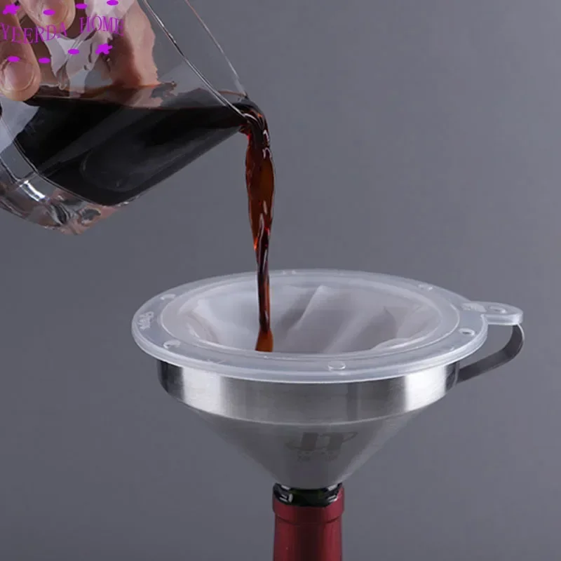 304 stainless steel funnel and milk traditional Chinese medicine oil white wine boiled water 200 300 400 450 mesh nylon filter e