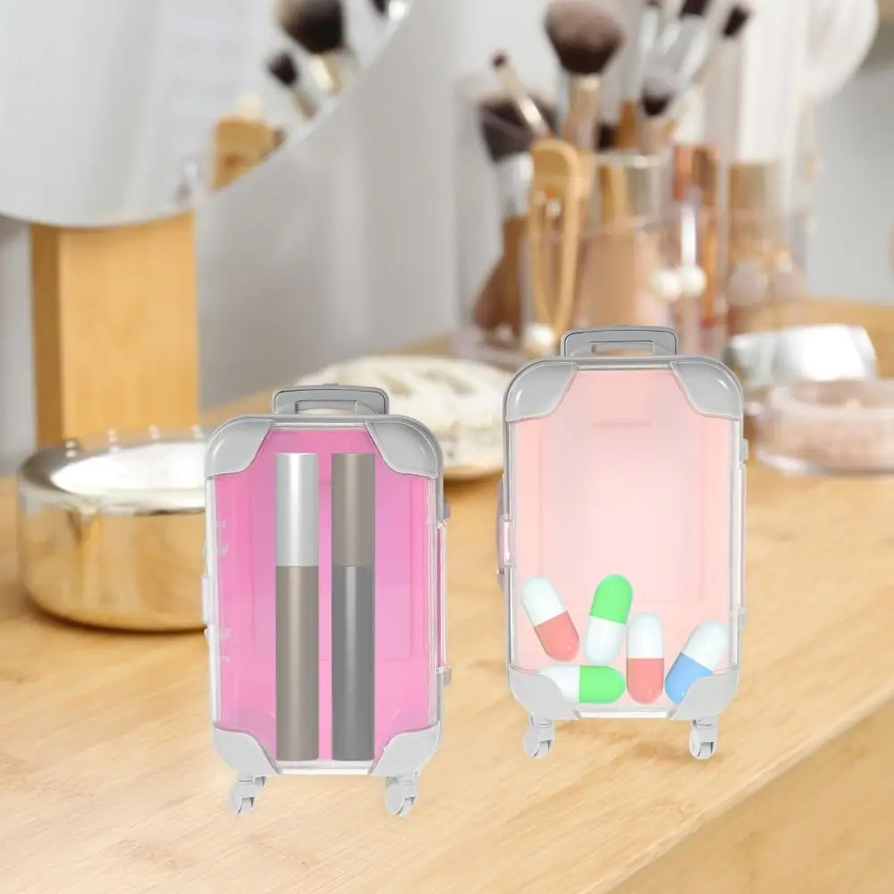 Miniature Mini Suitcase Candy Box Simulation Trolley Case Storage Accessories False Eyelashes Packaging Boxs Portable