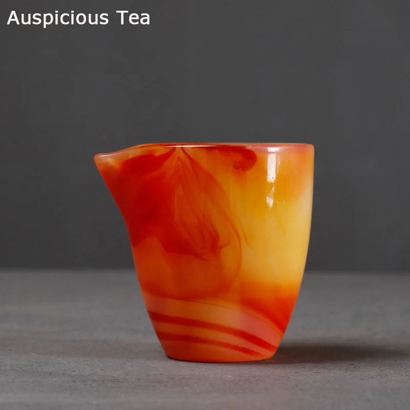 

240ml Boutique Agate Jade Porcelain Fair Cup Handmade Household Heat-resistant Anti-scald Kung Fu Tea Set Divide Tea Accessories