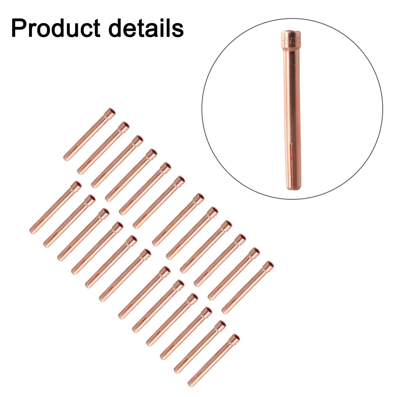 20PCS Copper For TIG Collet Kit 3/32 inch 2.4mm for WP17 WP18 WP26 and Compatible PTA 17 PTA 18 PTA 26 Welding Torches