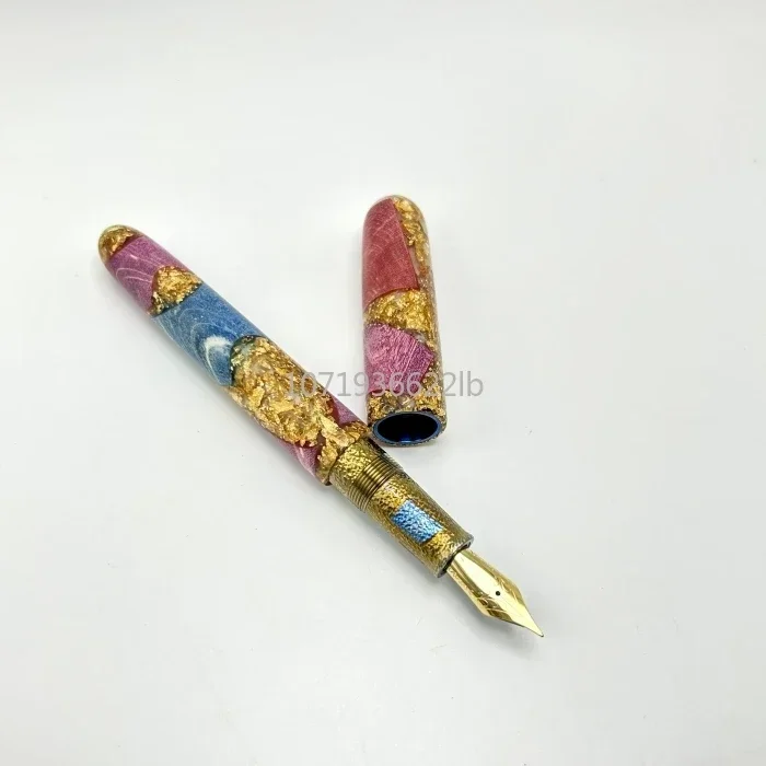 Smooth Original Handmade Colorful Fountain Pen Stable Wood Resin Bock NO.6 Nib Business Stationery Writing Gift With Wood Box