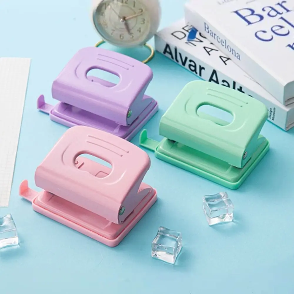 Daily Document 2-Hole Punch Paper Cutter Ergomonic Handle Paper Puncher Non-slip Double Hole Scrapbooking Puncher