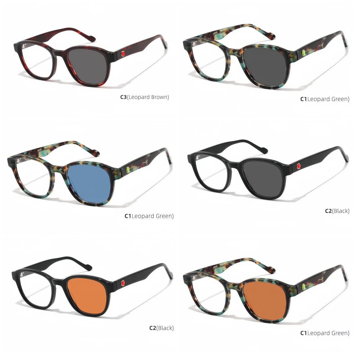 Round Acetate Optical Eyeglasses Frames Women Photochromic Reading Glasses Men Custom Prescription Eyewear +0.25 to +6.0