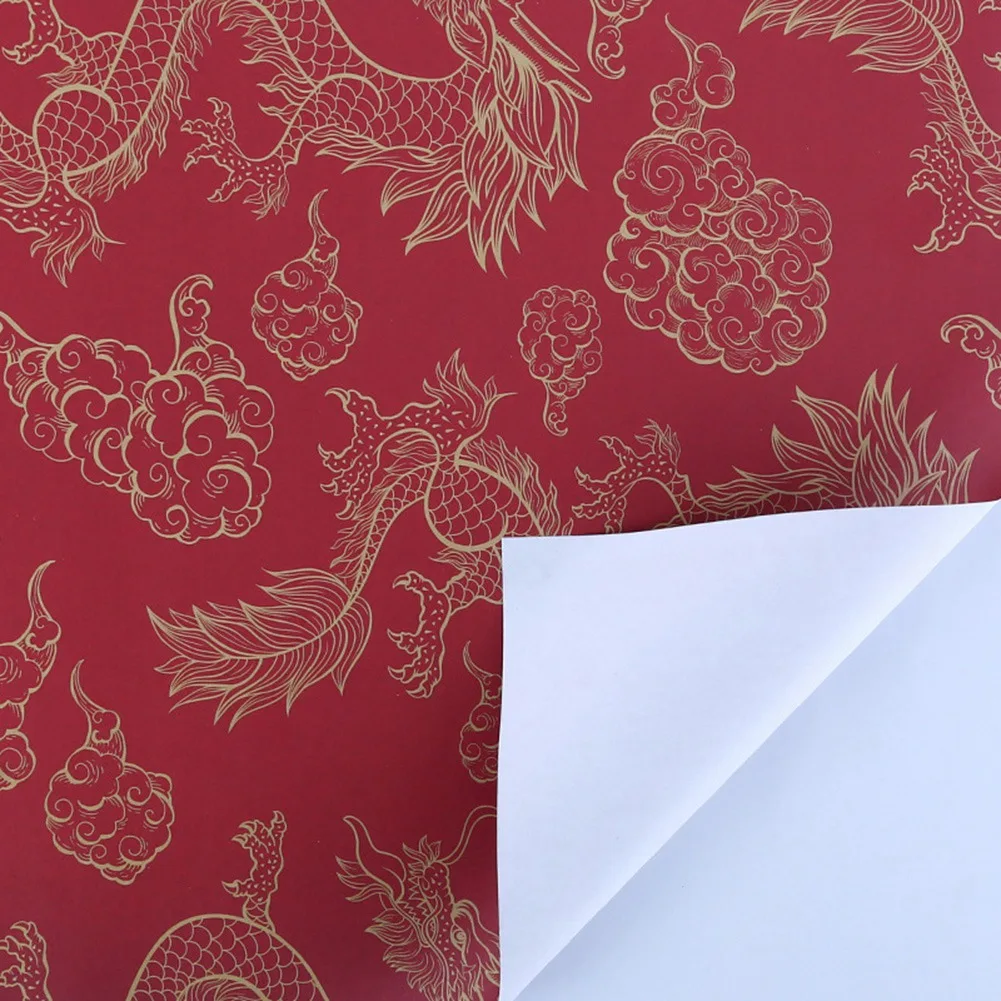 Wrapping Paper Sheets Set Of 6 ,Spring Festival Chinese New Year DIY Gift Red Wrapping Paper,70Cm X 50Cm
