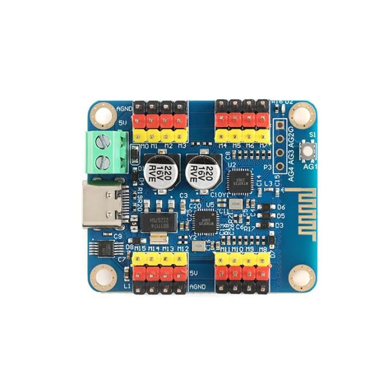 16 Channels Servo Motor Controller Driver Board Smart Car Robot High Accrrancy MCU Software