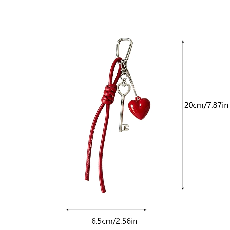 Fashionable Keychain Handmade Key Knot Keyring Heart Bag Pendant Versatile Phone Charm Hanging Accessory Gift