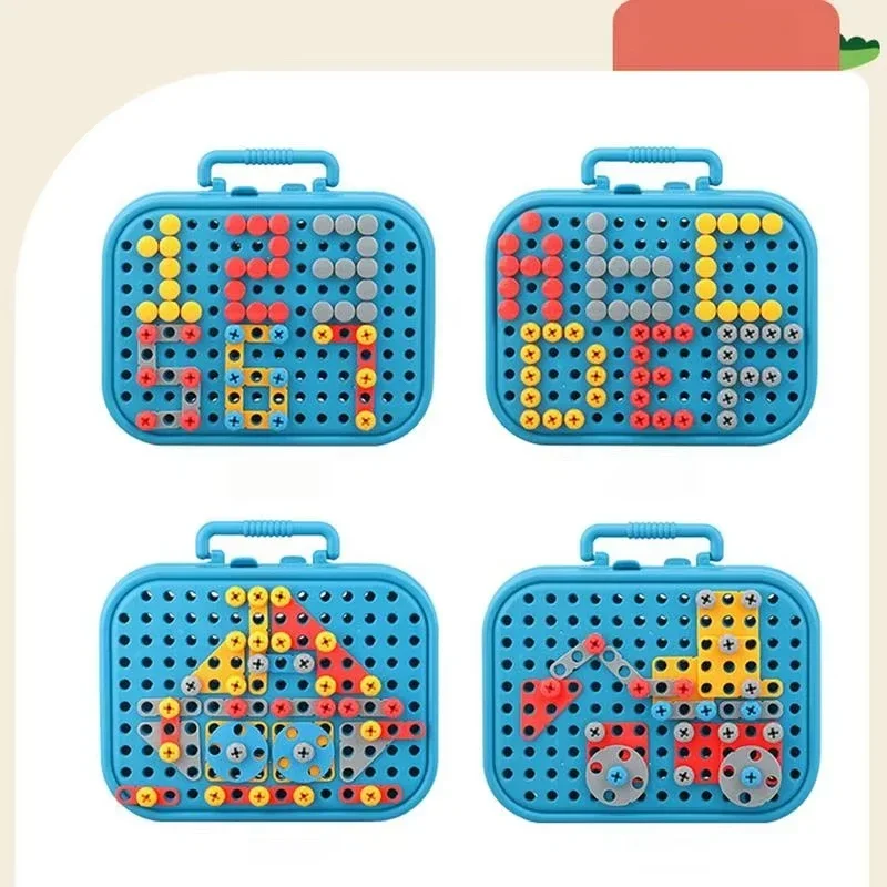 Kinderen Speelgoed Gereedschapsset Elektrische Boor Schroef Moer 3D Puzzel Speelgoed Fantasiespel Reparatie Gereedschapskist Boren Montage Educatief Speelgoed