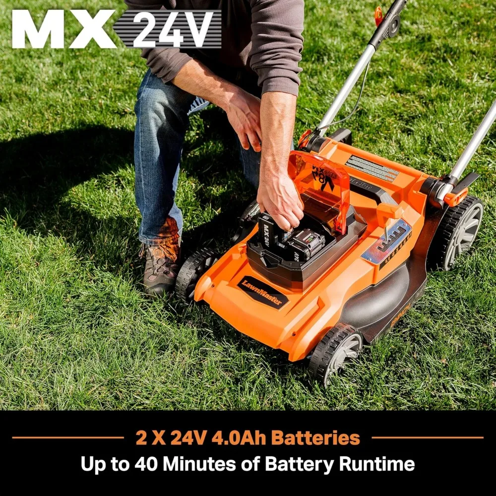 48V MAX* 19-inch Brushless Cordless Mower with 2X24V MAX* 4.0Ah Battery and a Dual Charger