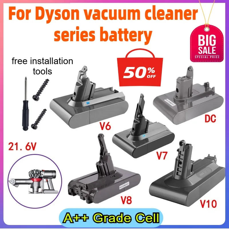

For Dyson V6 V7 V8 V10 V11 V12 Rechargeable Bateria SV10 SV11 SV12 Vacuum Cleaner Battery DC58 DC62 Cleaner Battery Accessories