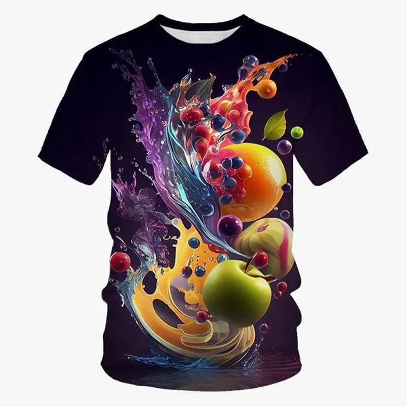 Fashion Creative New Fun Fruit graphic t shirts For Unisex Summer Trend Casual Hip Hop Street Style Printed Round Neck Daily Tee