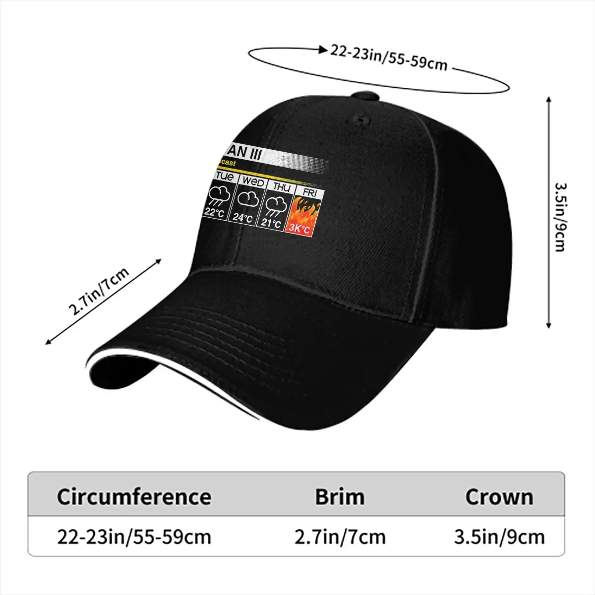 Summer Cap Sun Visor Grim Forecast Classic Hip Hop Caps Meme Cowboy Hat Peaked Hats