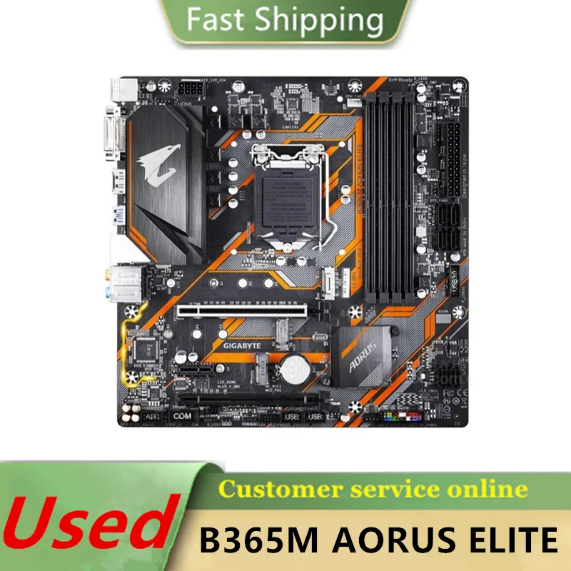 

100% Working B365M AORUS ELITE Micro ATX B365 M.2 SSD 64G Double Channel Support 8 9 Gen LGA 1151 CPU Motherboard