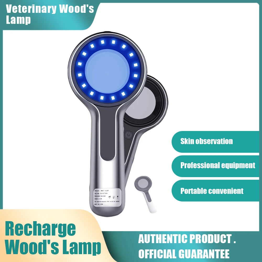 Veterinary Wood's Lamp, 16 High-Brightness LEDs, NEW Woods Lamp Skin Analyzer For Skin UV Magnifying For Beauty Facial Testing W