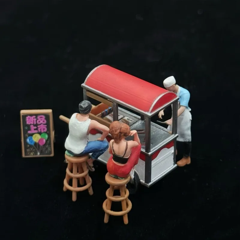 1/64 scale miniature hot dog street vendor – resin white model kit, perfect for diy and budget-friendly projects