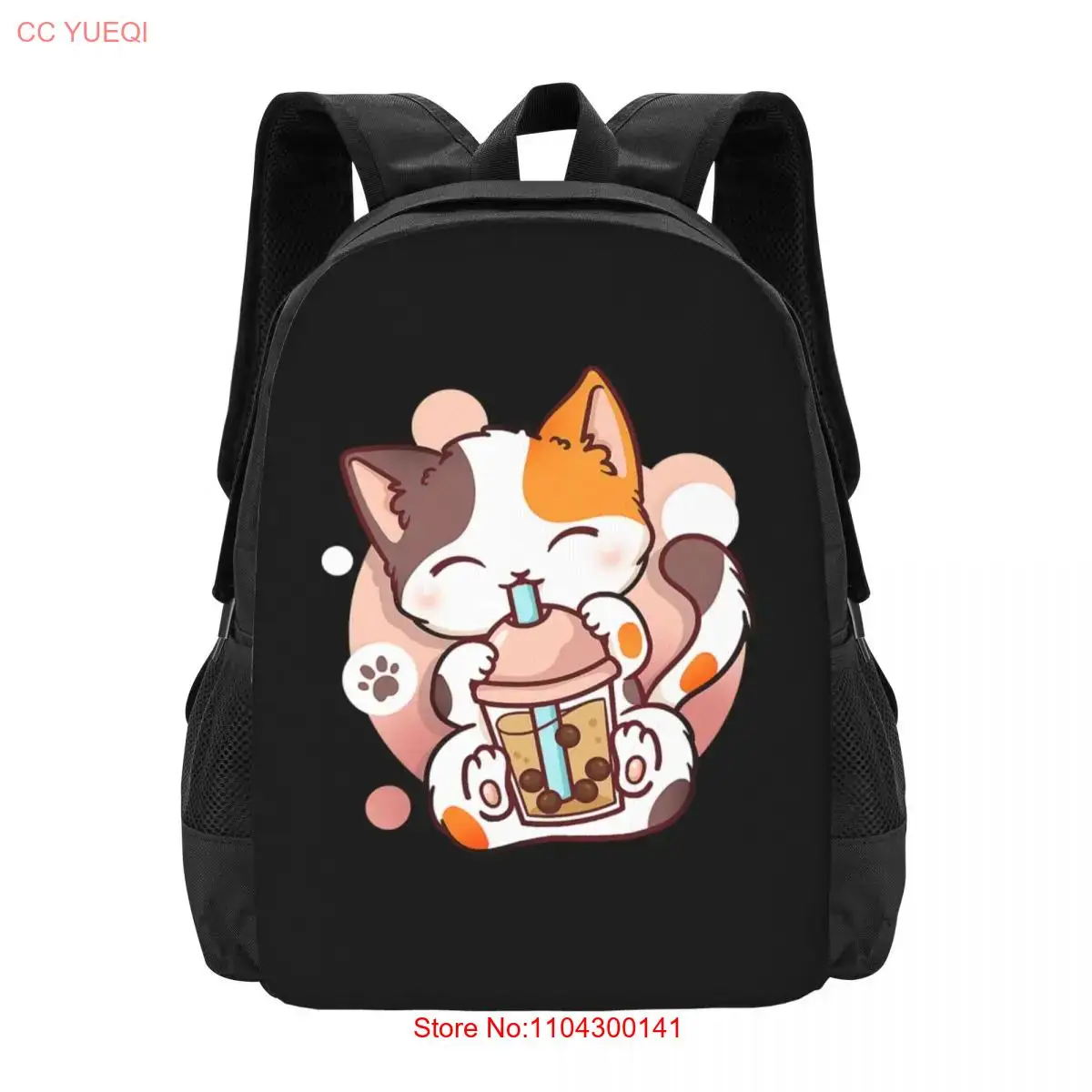 Cat Boba Tea Bubble Tea Anime Kawaii Neko for Girl  Collaboration Backpack Large Capacity Cute Foldable  Clothes Backpacks