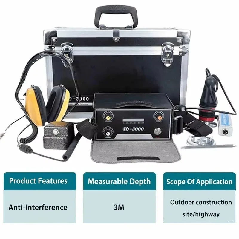 FT-3000 High Precision Acoustic Water Pipe Leak Detector under Ground Water Tester with Sensor for Leak Detection
