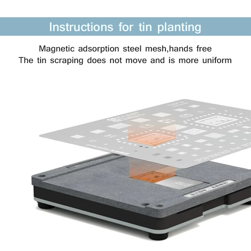 Amaoe PD-A Universal BGA Reballing Stencil Magnetic Base Auxiliary Platform for Glue Removal and Tin Planting Phone Repair Tools