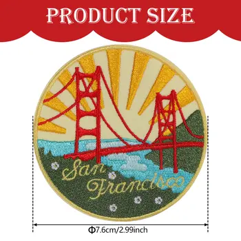 片舊金山金門大橋熨燙刺繡布貼,可縫製在牛仔褲、夾克、帽子、包包上,打造創意休閒風格 10 最佳銷售 牛仔褲補丁 - №5