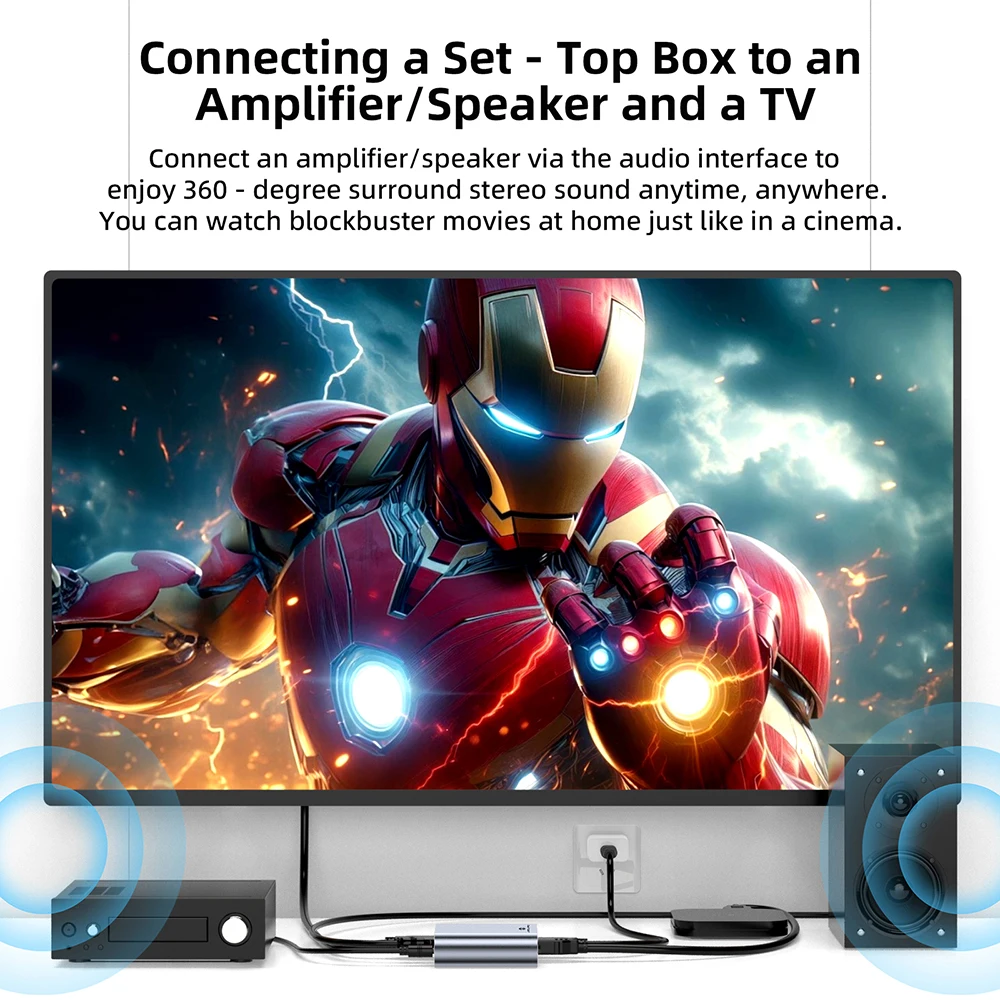 4K 30HZ HDMI-Compatible Audio Extractor Stereo Audio Converter 3.5mm 4k X 2k Audio Splitter Adapter For PS4 TV DVD Home Theater image 5