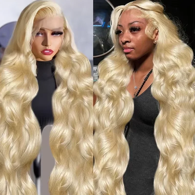 Peluca frontal de cabello humano con Body Wave color rubio miel 613, encaje HD 13x6, alta densidad, para mujer