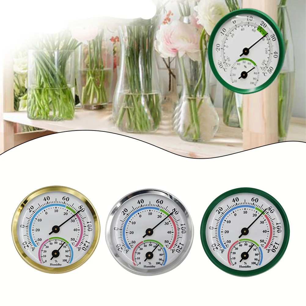 Thermohygrometer Wall Mounted Aluminum High Precision Meter -20~+120°F Home Temperature Control System Accessories