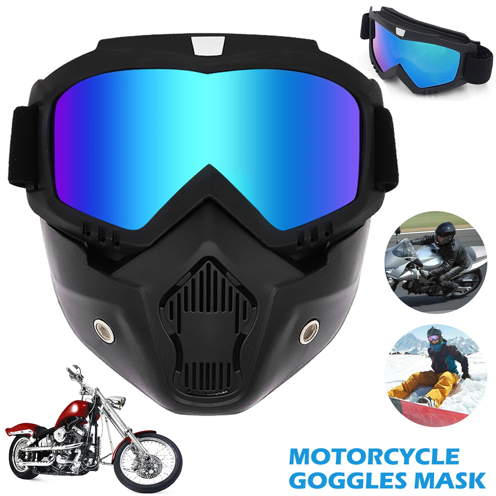 

Ветрозащитные мотоциклетные очки Пылезащитный для мотокросса, дышащая Полнолицевая защитная маска на шлем для мотоцикла, велосипеда-внедорожника, горного велосипеда