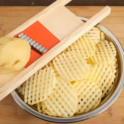 1pc Potato Slicer Cut Potato Grid Artifact Grid Wipe Grid Knife Vegetable Cutter Wave Knife Cut Flower Knife Gadgets Accessories