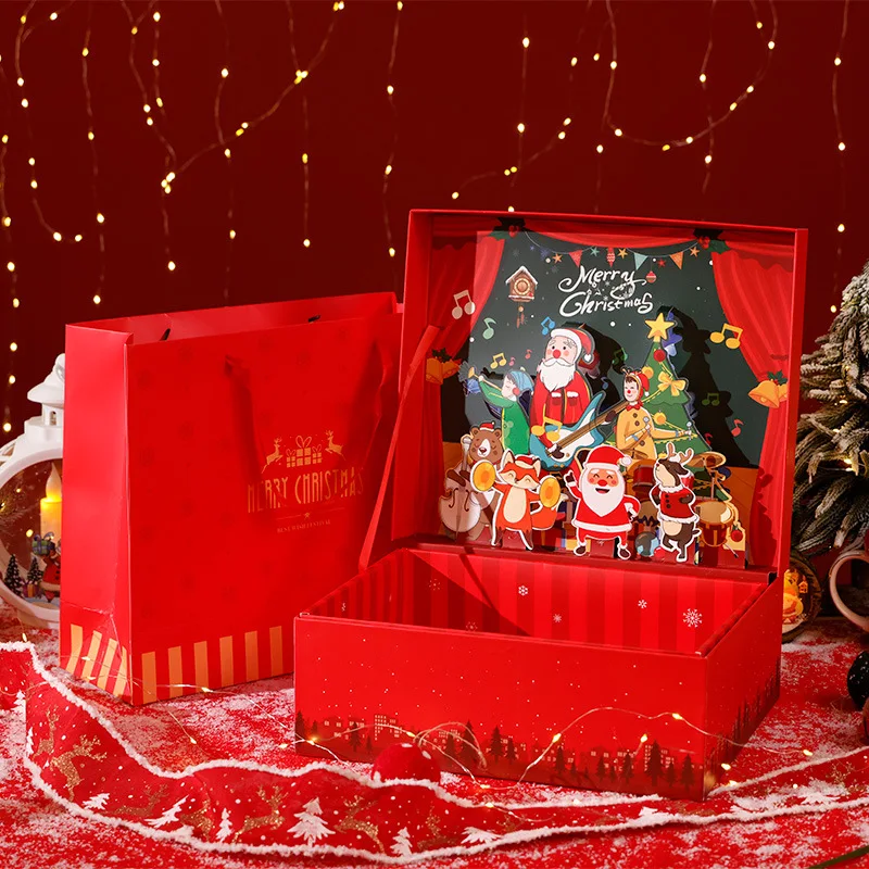 Christmas Gift Box Santa Claus Candy Box Christmas Paper Bag for Christmas Gift Packaging 32X28X11CM