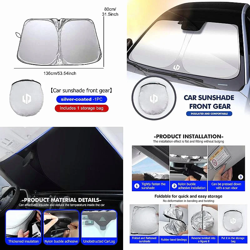 Practical Compact‑Stow Heat‑Reduction Windshield Sun‑Shield For Leapmotor C10 B10 B05 C11 C16 Car Styling Mod Parts