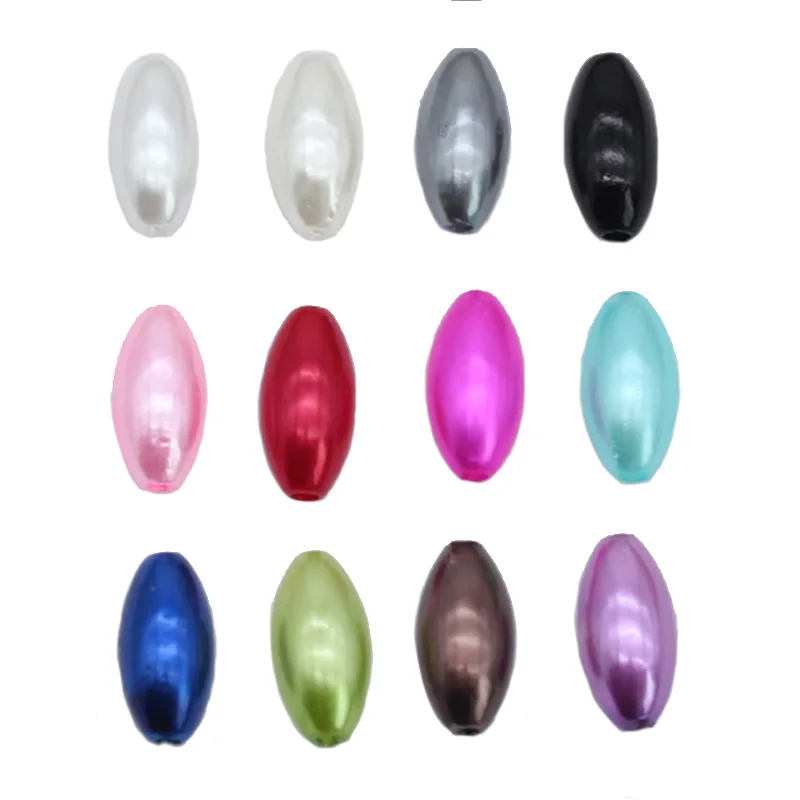 100pcs 4x8mm 6x12mm Artificial Pearl Oval ABS Plastic Loose Beads Lot For Jewelry Making DIY Findings