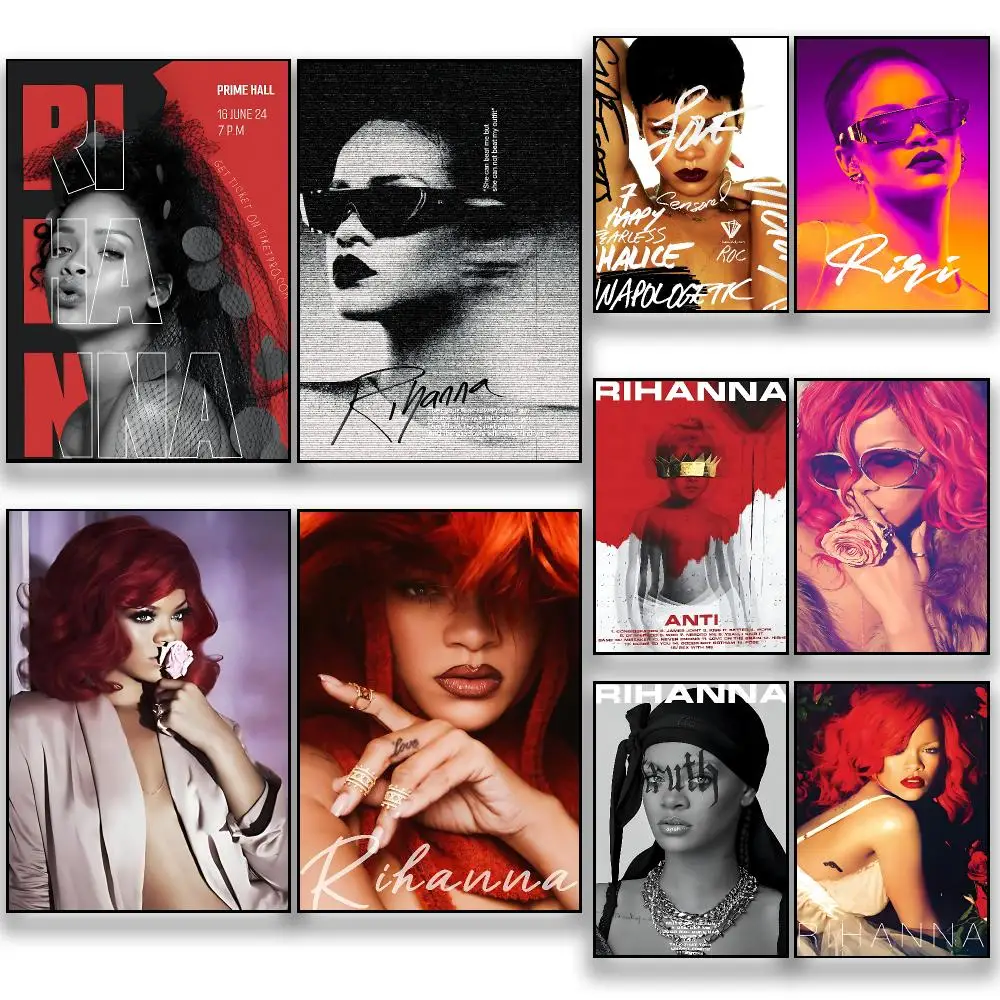 Singer R-Rihanna Global Pop Icon Poster HD Removable Wall Art Gift Bedroom Lounge Dorm Office Gaming Cafe Bars