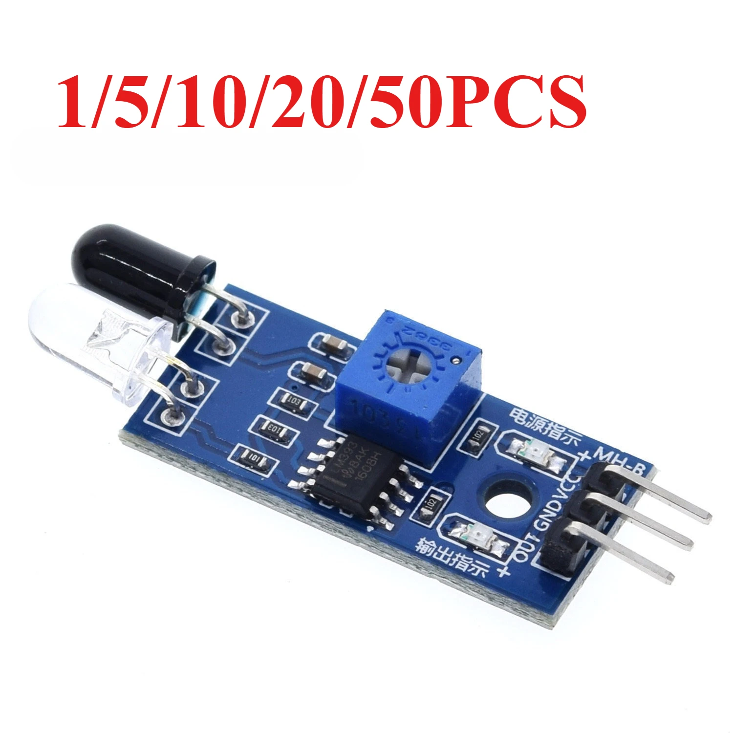 1/5/10/20/50PCS IR Infrared Obstacle Avoidance Sensor Module for Arduino Diy Smart Car Robot Reflective Photoelectric 3PIN